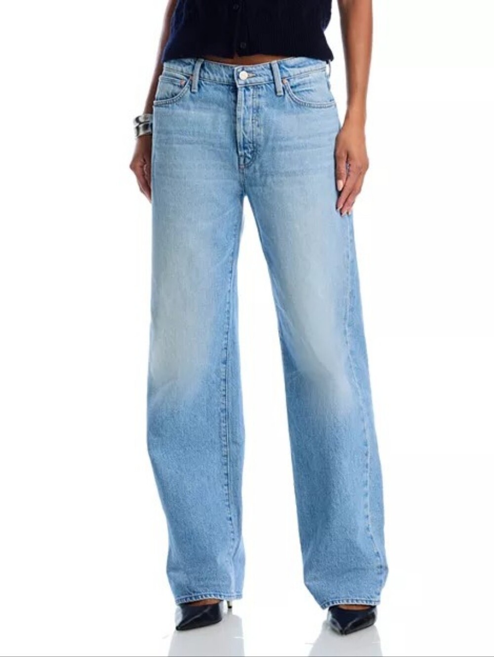 Mother The Dodger High Rise Button Hover Jeans in Funk N Flair